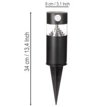 Artikel Solarleuchte aus Edelstahl mit Bewegungsmelder 34 cm, Schwarz
