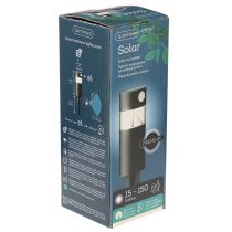 Artikel Solarleuchte aus Edelstahl mit Bewegungsmelder 34 cm, Schwarz