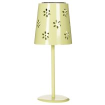 Artikel Solar Tischlampe aus grünem Metall mit Blumenmuster, LED, 28 cm