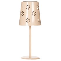 Artikel Solar-Tischlampe mit Blumenmuster Metall Rosa 28 cm für den Aussenbereich