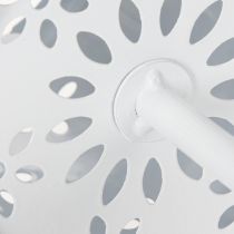 Artikel Solar Tischlampe aus Metall mit Blumenmuster 28 cm Weiss für Balkon und Garten