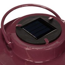 Artikel Solarlaterne aus Metall mit Blattmotiv 25 cm rot für Aussenbereich