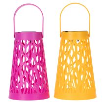 Artikel Solar Laternen Set aus Kunststoff 26 cm in Pink und Gelb für Garten und Terrasse
