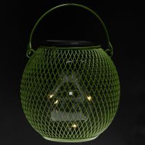 Artikel Solarlaterne rund 12 cm aus Metall in Grün mit LED