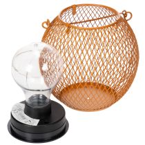 Artikel Solarlaterne aus Metall mit Gitterdesign 12 cm Orange für Terrasse und Garten