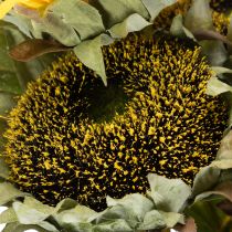 Artikel Künstliche Sonnenblumen mit realistischen Blättern und Blüten 58 cm, Set aus 3 Stielen, Gelb-Grün