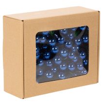 Artikel Mini Weihnachtskugeln Blau 20mm aus Glas mit Draht, 140 Stück