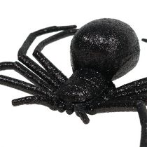 Spinne Schwarz 16cm mit Glimmer