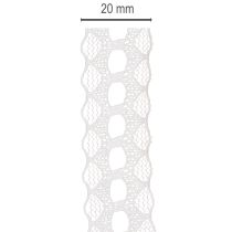 Artikel Zierband Baumwolle mit Spitzenbordüre 25 mm x 10 m in Weiss