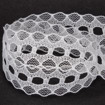 Artikel Zierband Baumwolle mit Spitzenbordüre 25 mm x 10 m in Weiss