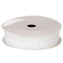 Artikel Zierband Baumwolle mit Spitzenbordüre 25 mm x 10 m in Weiss
