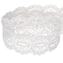 Artikel Zierband Baumwolle Spitzenmuster Weiss 10m x 25mm für Zuhause und Dekoration