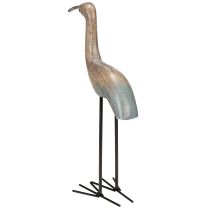Artikel Vogel-Dekofigur aus Holz und Metall 34 cm Braun-Grau für Innenräume