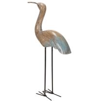 Artikel Deko Vogel Figur aus Holz und Metall 43cm Braun-Grau