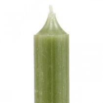 Artikel Durchgefärbte Wachsstabkerzen Olivgrün 180 mm Ø 21 mm 6 Stück