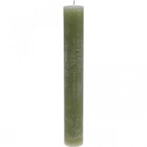 Artikel Durchgefärbte Kerzen Olivgrün Stabkerzen 34×240mm 4 St