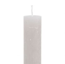 Artikel Durchgefärbte Stabkerzen aus Wachs Grau 34 x 300 mm 4er-Set
