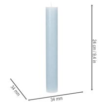 Artikel Stabkerzen aus Wachs hellblau 34x240mm 4er-Set für Innenbereiche
