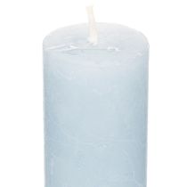 Artikel Stabkerzen aus Wachs hellblau 34x240mm 4er-Set für Innenbereiche