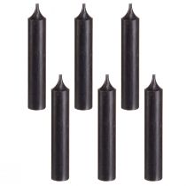 Artikel Stabkerzen Schwarz 110mm Ø21mm Paraffin Innenbereich 6er Bund