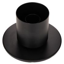Artikel Stabkerzenhalter aus schwarzem Metall und Glaszylinder 31 cm