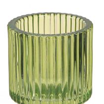 Artikel Glas-Stabkerzenhalter und Teelichthalter Grün H8cm, Ø5cm, 4er-Set
