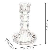 Artikel Glas-Kerzenhalter 12 cm transparent klassisches Design 2er-Set