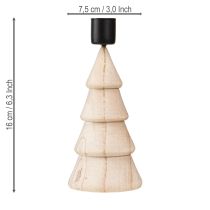 Artikel Stabkerzenhalter Tannenbaum Holz Natur H16 cm 2er Set
