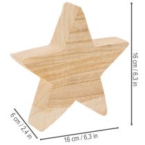 Artikel Holzstern Kerzenständer für Stabkerzen, 16 cm, Natur und Schwarz