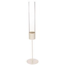 Artikel Kerzenhalter Glaszylinder Metallfuss 50 cm Taupe