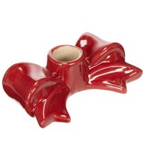 Artikel Kerzenhalter aus roter Keramik in Schleifenform 11 cm für Stabkerzen 2 Stück
