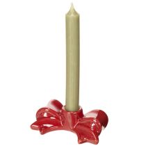 Artikel Kerzenhalter aus roter Keramik in Schleifenform 11 cm für Stabkerzen 2 Stück