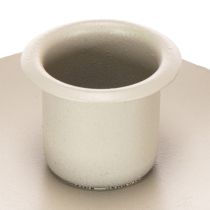 Artikel Kerzenhalter Stern aus Metall mit Holzsockel 20cm Silber Natur