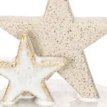Artikel Kerzenhalter Sterne aus Keramik weiss naturgrau 11 cm 2er-Set