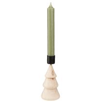 Artikel Stabkerzenhalter Tannenbaum aus Holz Natur H13cm, 4 Stück
