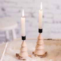 Artikel Stabkerzenhalter Tannenbaum Deko Holz Natur H13cm 4 St