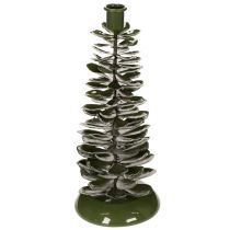 Artikel Kerzenständer Tannenbaum Grün Metall 28 cm für Stabkerzen