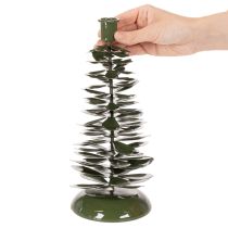 Artikel Kerzenständer Tannenbaum Grün Metall 28 cm für Stabkerzen