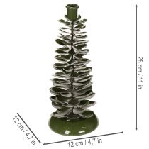 Artikel Kerzenständer Tannenbaum Grün Metall 28 cm für Stabkerzen