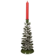 Artikel Kerzenständer Tannenbaum Grün Metall 28 cm für Stabkerzen
