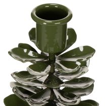 Artikel Kerzenständer Tannenbaum Grün Metall 28 cm für Stabkerzen