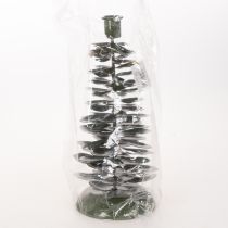 Artikel Kerzenständer Tannenbaum Grün Metall 28 cm für Stabkerzen