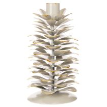 Artikel Kerzenhalter Tannenzapfen-Design Keramik Weiss Goldakzenten 17cm