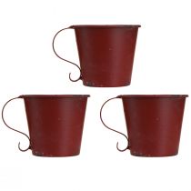 Artikel Stabkerzenhalter Metall Tasse Weinrot Ø9,5cm H8cm 3 Stück