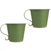 Artikel Stabkerzenhalter Metall Tasse Grün Ø 7 cm H 6 cm 2er-Set