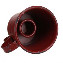 Artikel Stabkerzenhalter Vintage Tasse Metall Weinrot Ø7cm H6cm 2St