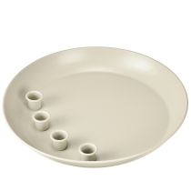 Artikel Stabkerzenhalter für 4 Kerzen Kerzenschale Grau Metall Ø30cm