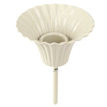 Artikel Kerzenhalter aus Kunststoff mit Dorn Blütenform cremeweiss 11 cm 4 Stück