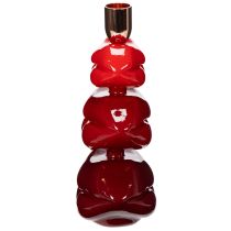 Artikel Kerzenständer aus Polyresin und Metall in Lippenform 21 cm rot-gold