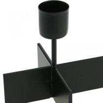 Artikel Kerzenständer aus Metall Schwarz, 40 cm Länge, für 4 Stabkerzen